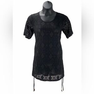 Denim and co. Beach knit elbow sleeve cover up